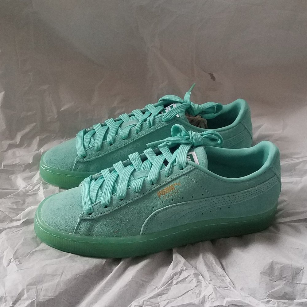 NWT Puma Suede Classic XXI Mint Green Blue Unisex Sneakers